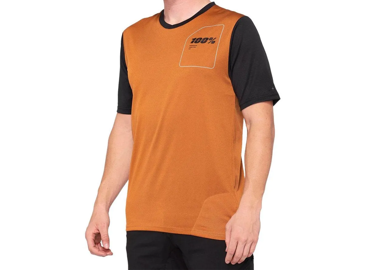 100% Ridecamp Short Sleeve MTB Jersey - Terracotta-Black