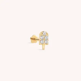 14K Solid Gold Popsicle Flatback Earring