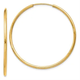 1.5mm x 36mm 14k Yellow Gold Polished Round Endless Hoop Earrings