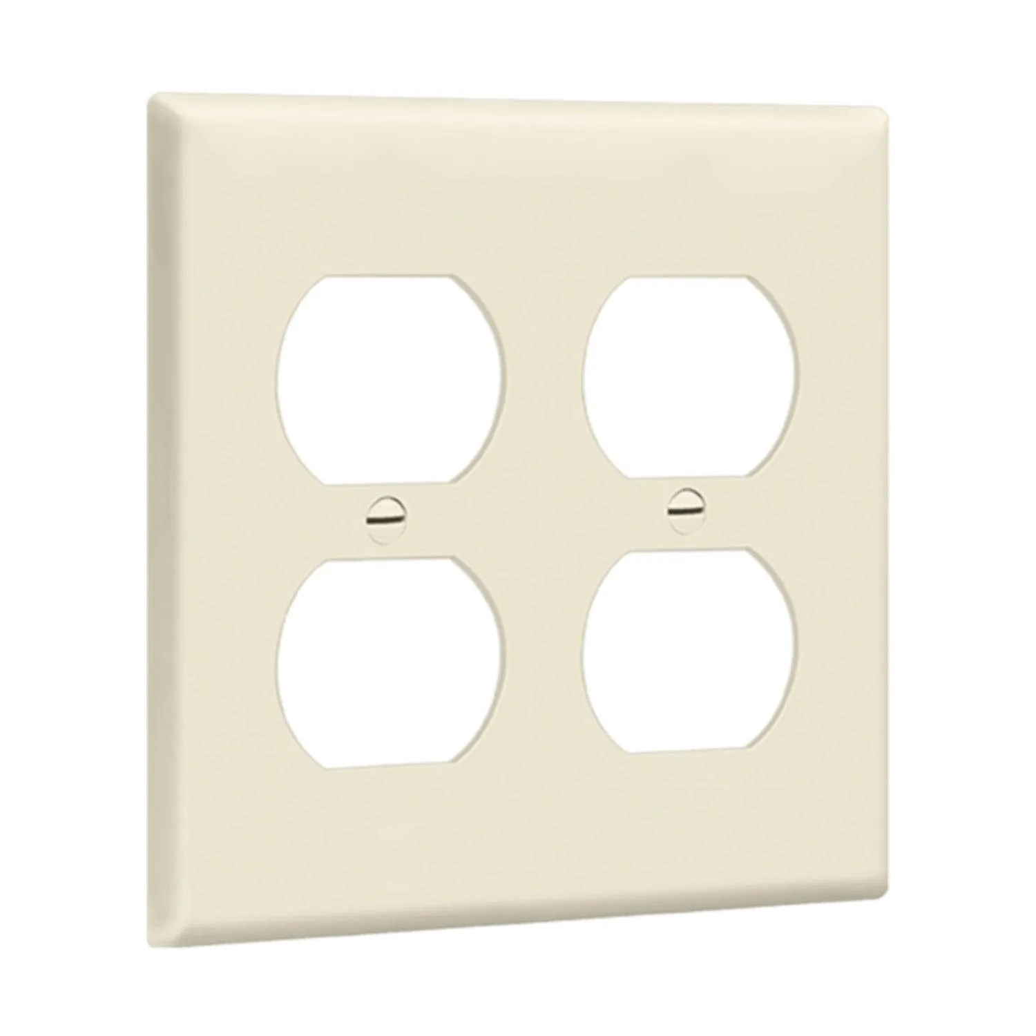 2-Gang Duplex Outlet Cover Plate Light Almond