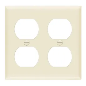 2-Gang Duplex Outlet Cover Plate Light Almond