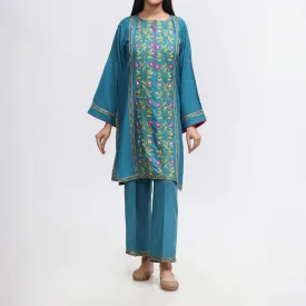 2PC- Embroidered Cambric Suit PW3995