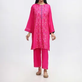 2PC- Embroidered Cambric Suit PW3995