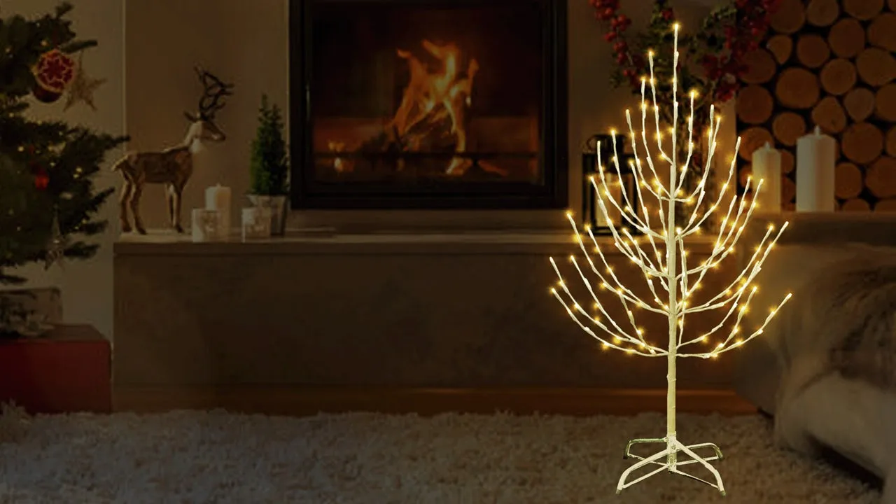 3' Twig Tree Decoration with Twinkling 5MM LED Lights