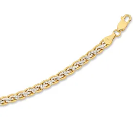 9ct Two Tone Gold Silver Infused Swirl Link Chain Necklace