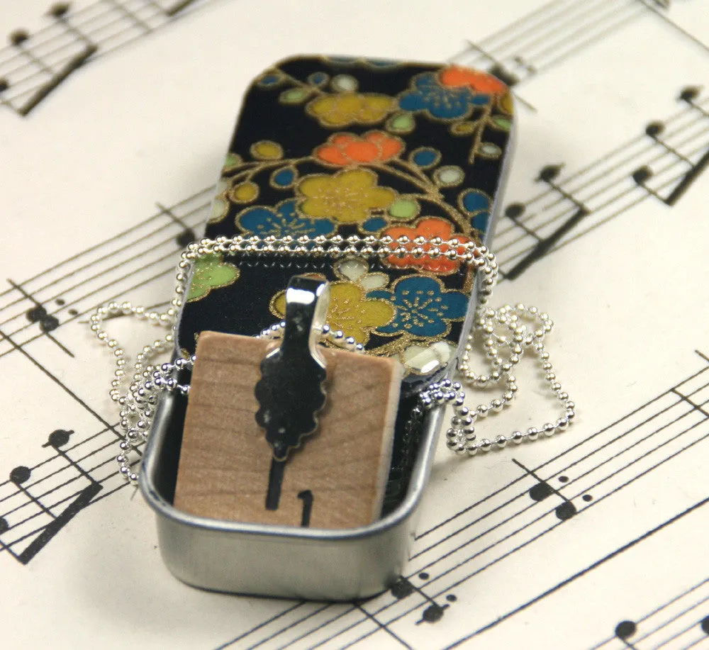 A Scrabble Tile Pendant and Teeny Tiny Tin Winter Posy