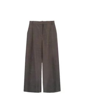 Becca Wide Leg Trouser- Small Taupe Glen Plaid - BAACALxBECCA