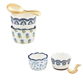 Blue Floral Tidbit Set