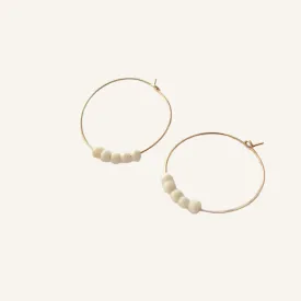 Bone Bead Hoops - Gold Filled