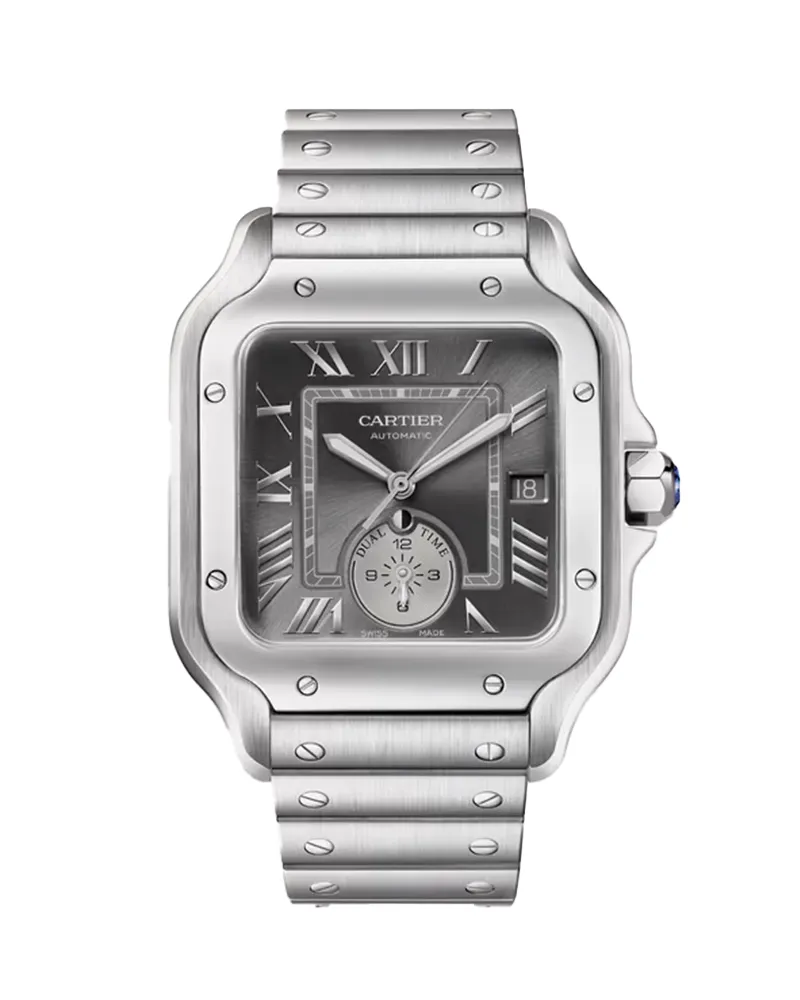 Luxury Dual Time Cartier Santos de Cartier Mens Watch