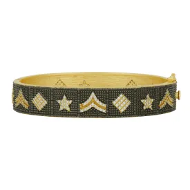 Chevron Stars Textured Hinge Bangle