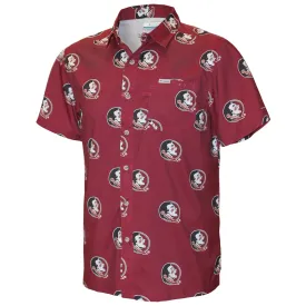 Columbia Men's Seminole Logo All Over Print Super Slack Tide Shirt - Garnet