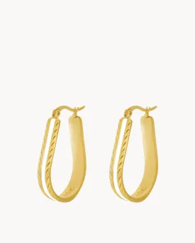 Cool White U Hoop Earrings