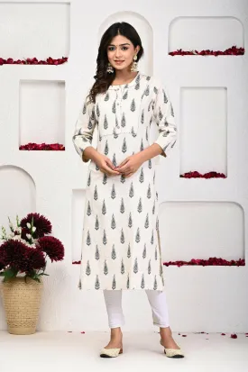 Cotton Flex Kurti Collection - Fresh Blossom Print