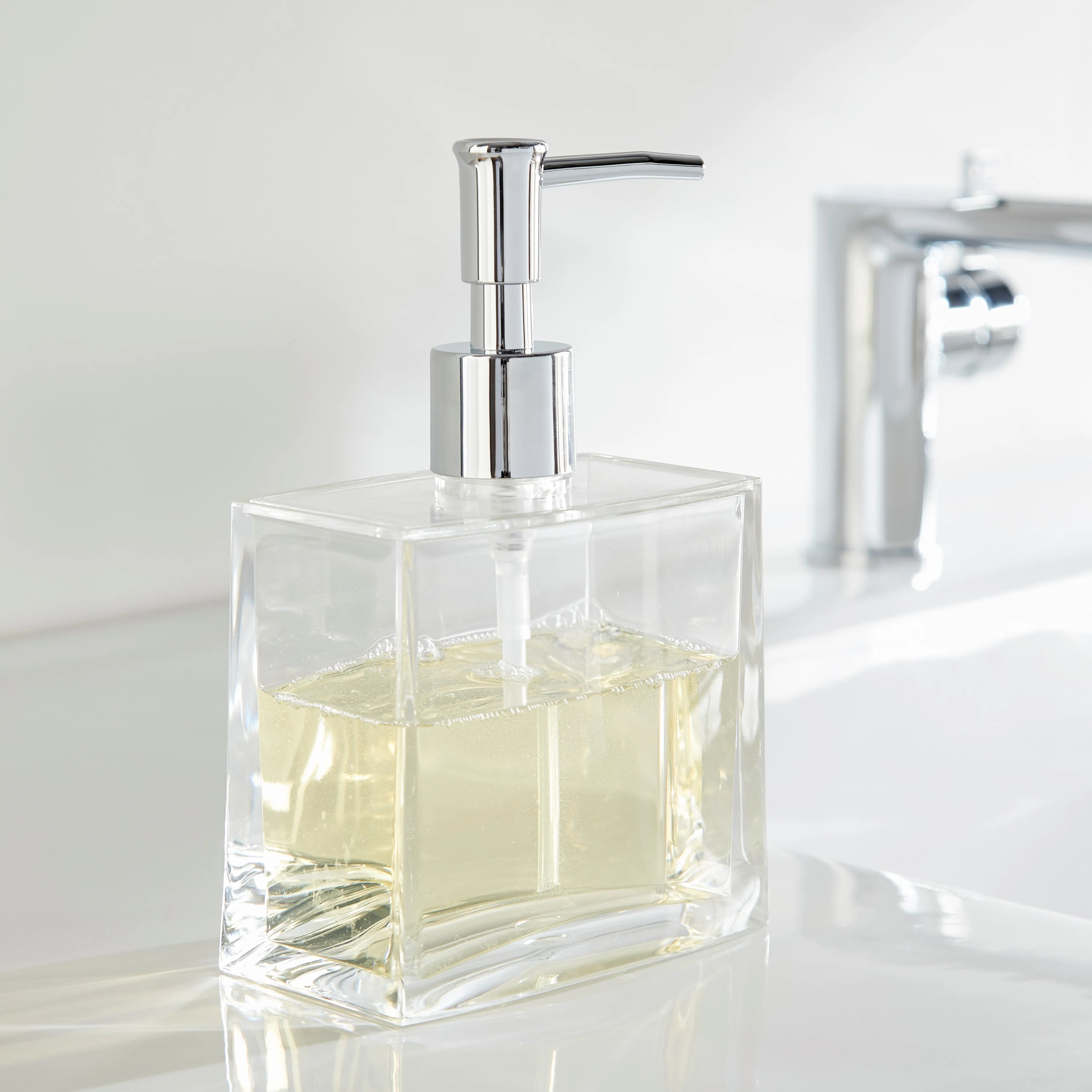 Curved Rectangular Acrylic Soap Dispenser