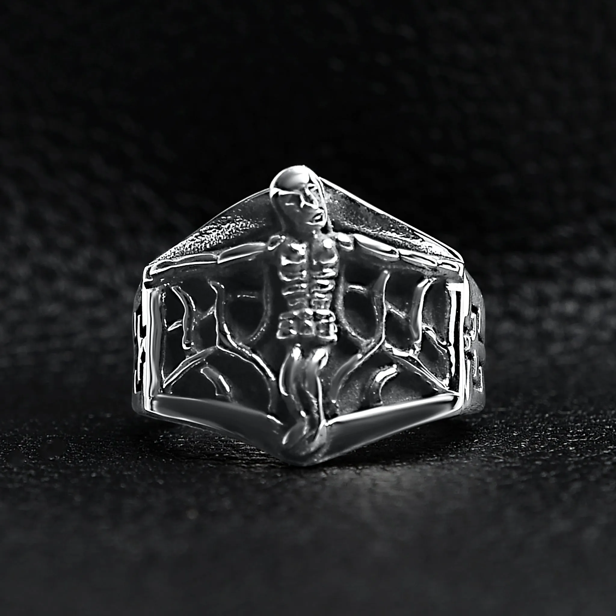 Detailed Jesus Cross Stainless Steel Ring / SCR4093