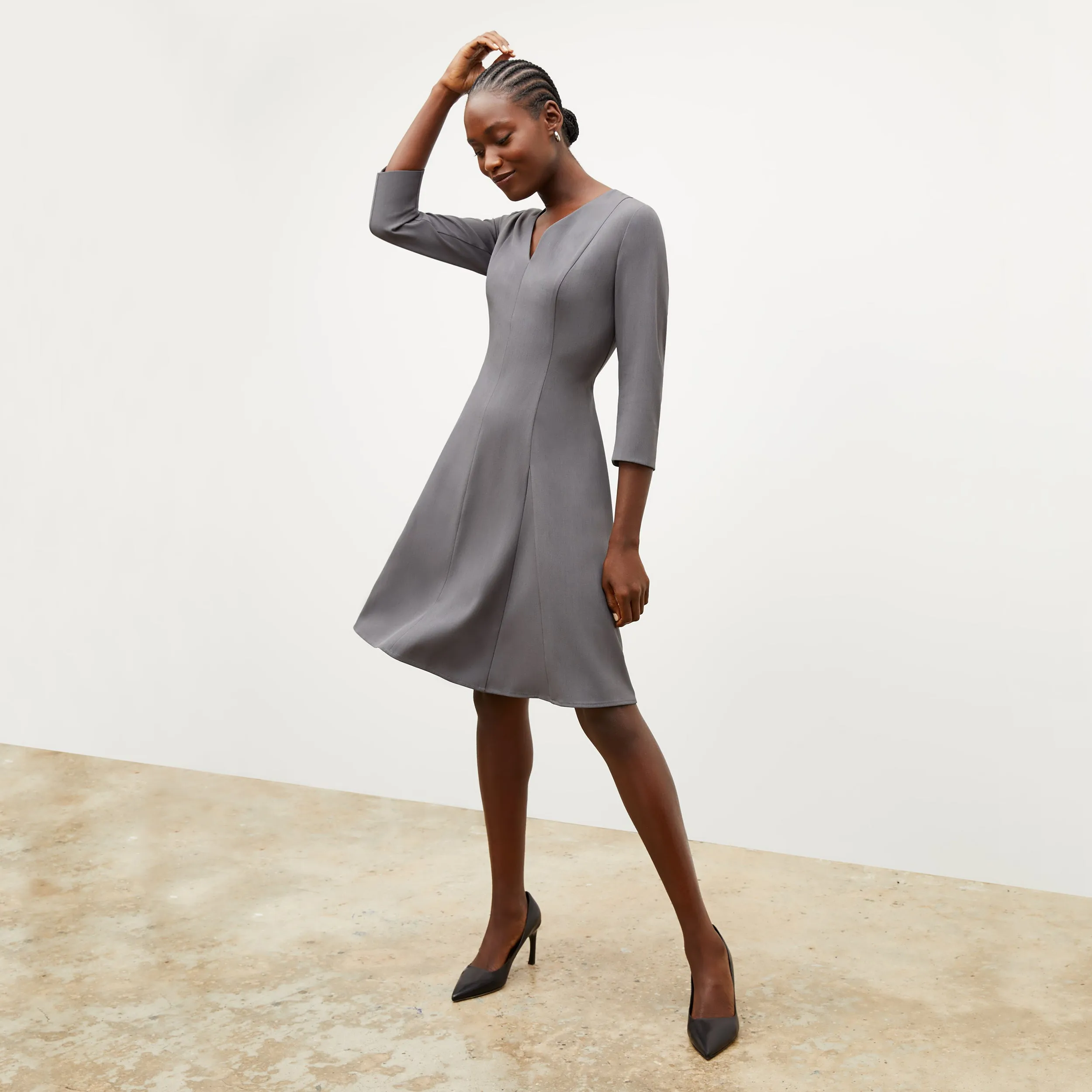 Erica Dress - Recycled WonderTex :: Steel Gray