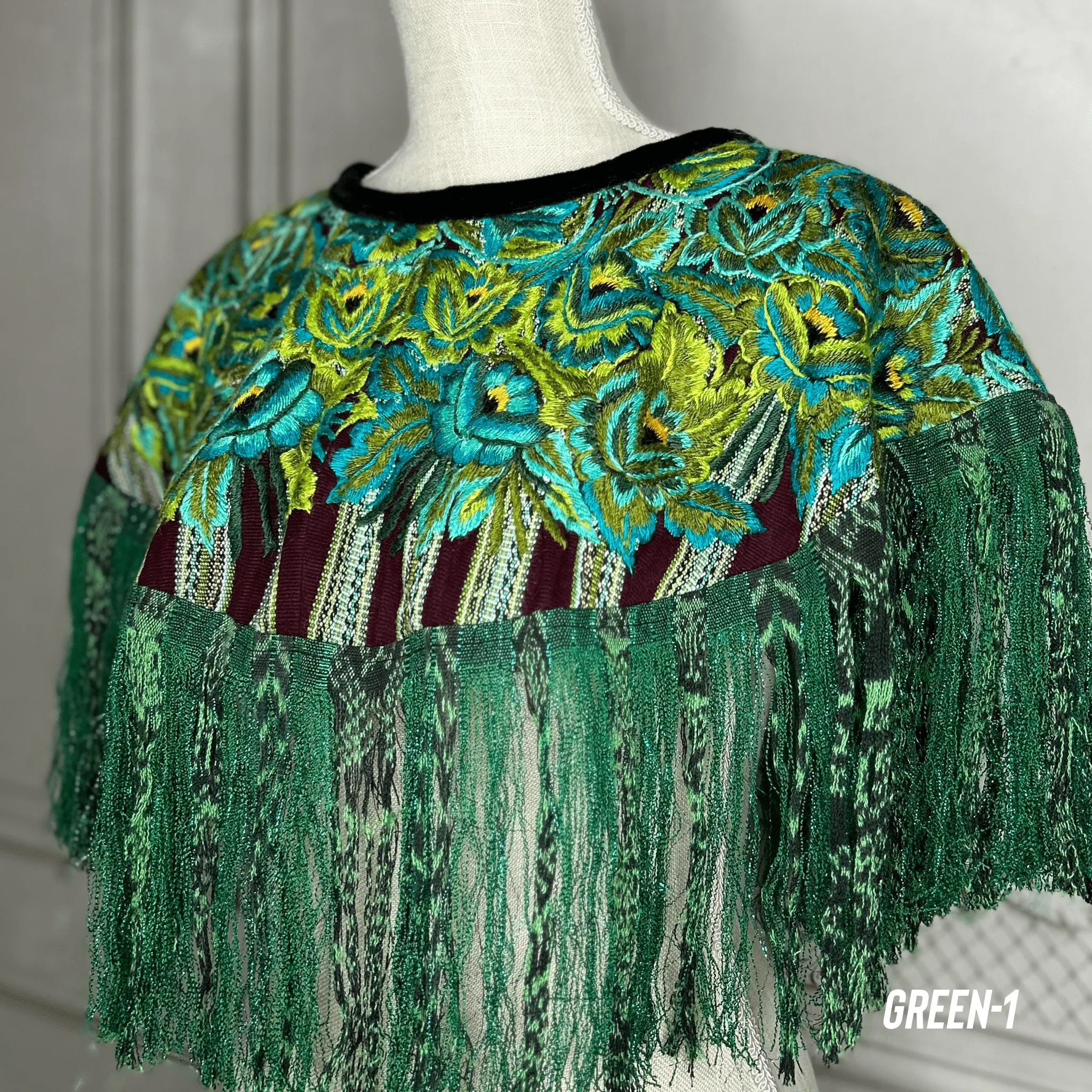 Handmade Fringed Guatemalan Cape