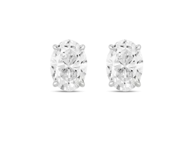 Lab-Grown Diamond 2ct. tw. Oval Cut Studs | White