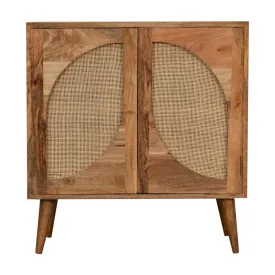 Leaf Wood & Rattan Cabinet