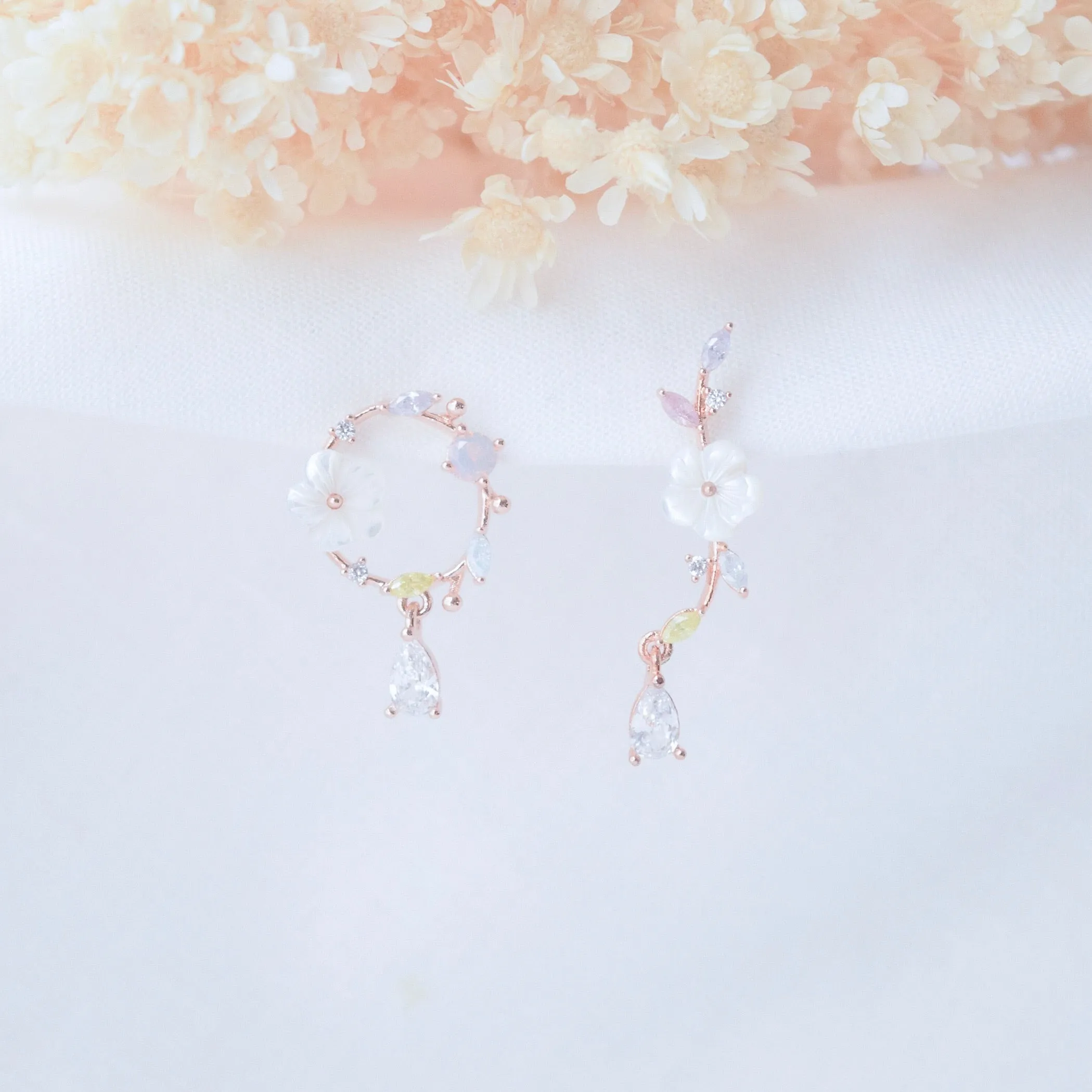 Rose Gold Winter Jasmine Earrings