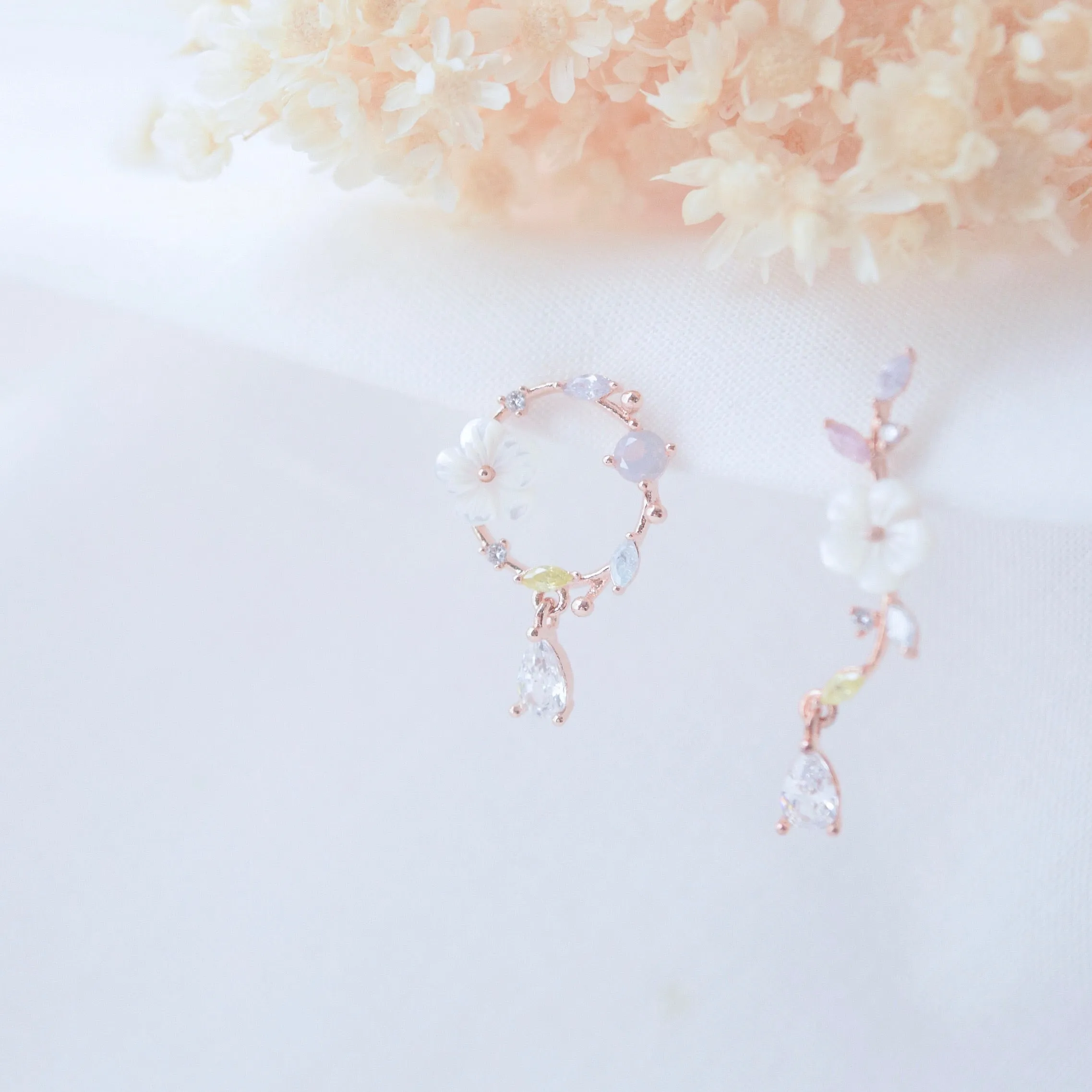 Rose Gold Winter Jasmine Earrings