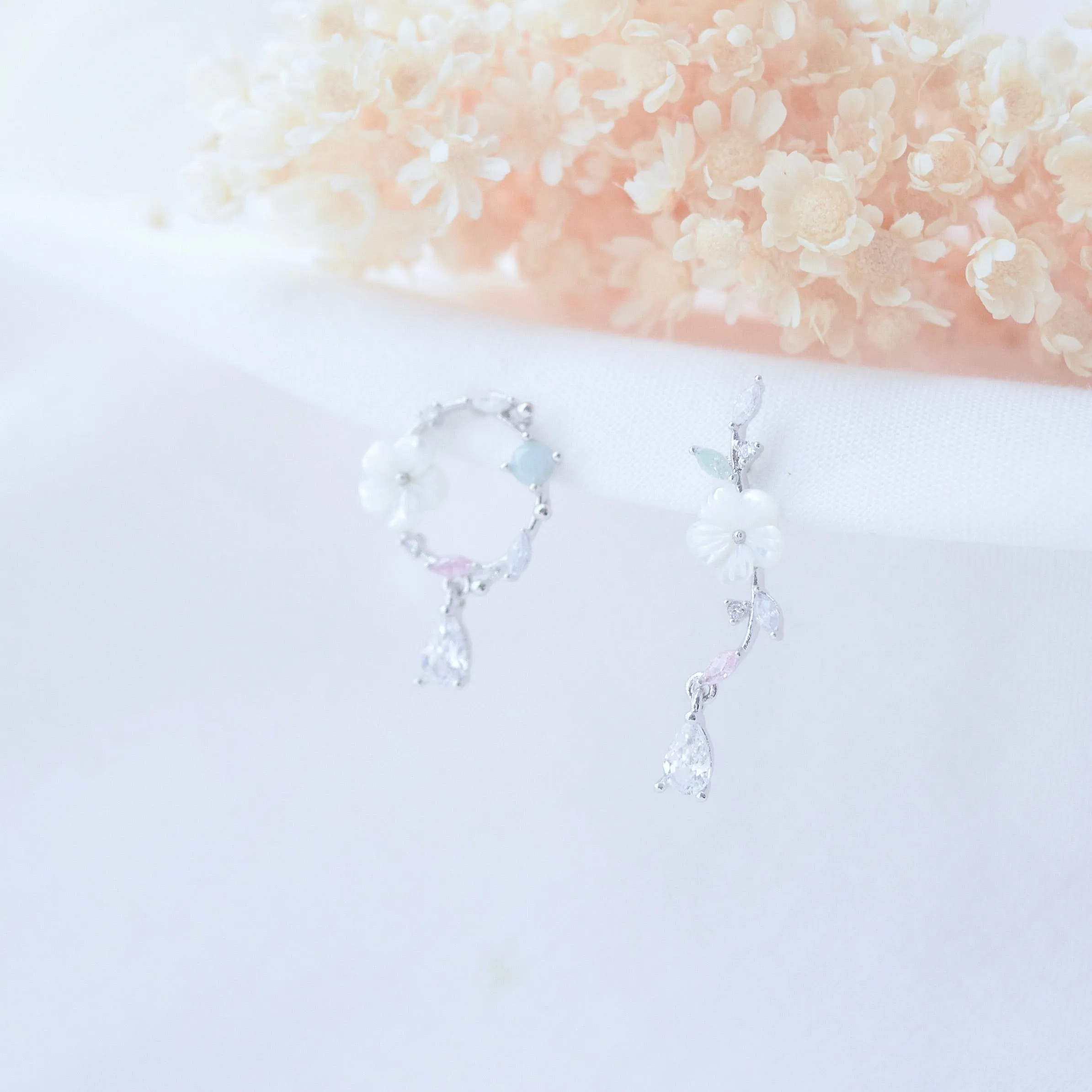 Silver Winter Jasmine Earrings