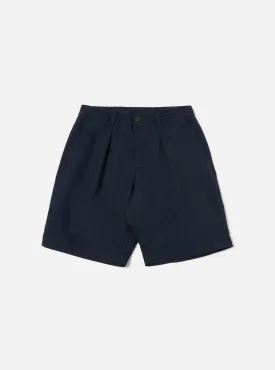 Navy Brushed Polytech Universal Works Pleated Track Shorts