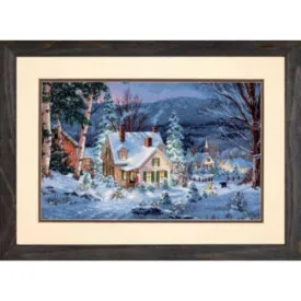 WINTER'S HUSH, Counted Cross Stitch Kit, 16 count grey Aida, DIMENSIONS (70-08862)